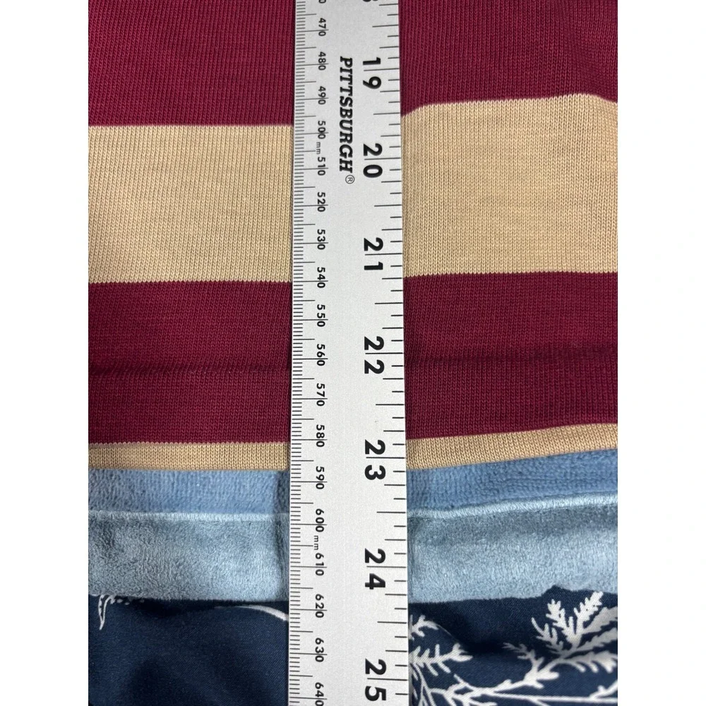 vintage 70s 80s Levis Mens Striped Rugby Shirt Long Sleeve Burgundy Tan M